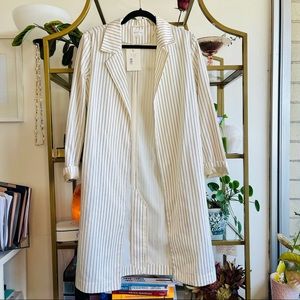NWT GANT RUGGER Coat (Offwhite Pinstripe)